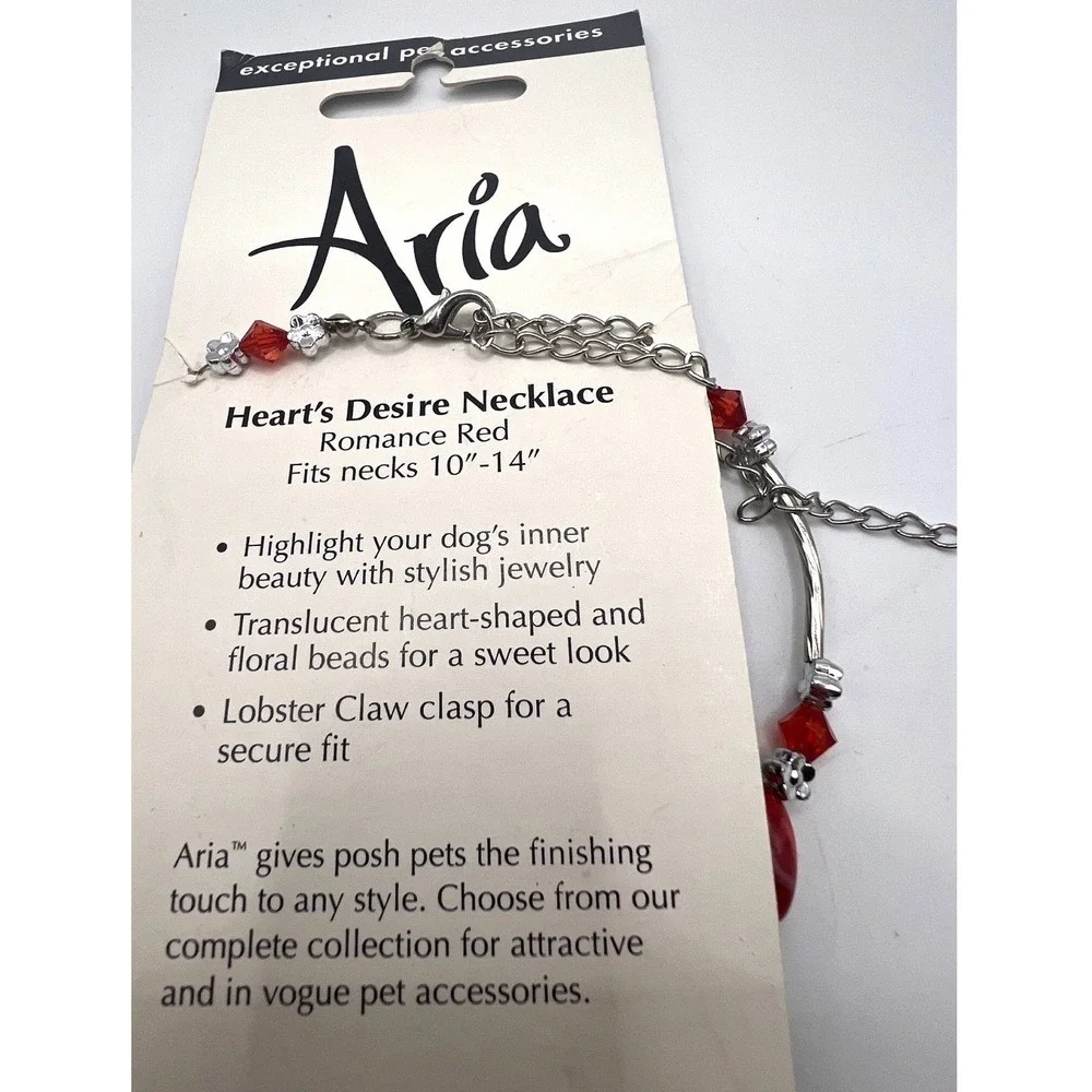 Red Heart Bead Necklace Adjustable 10–14